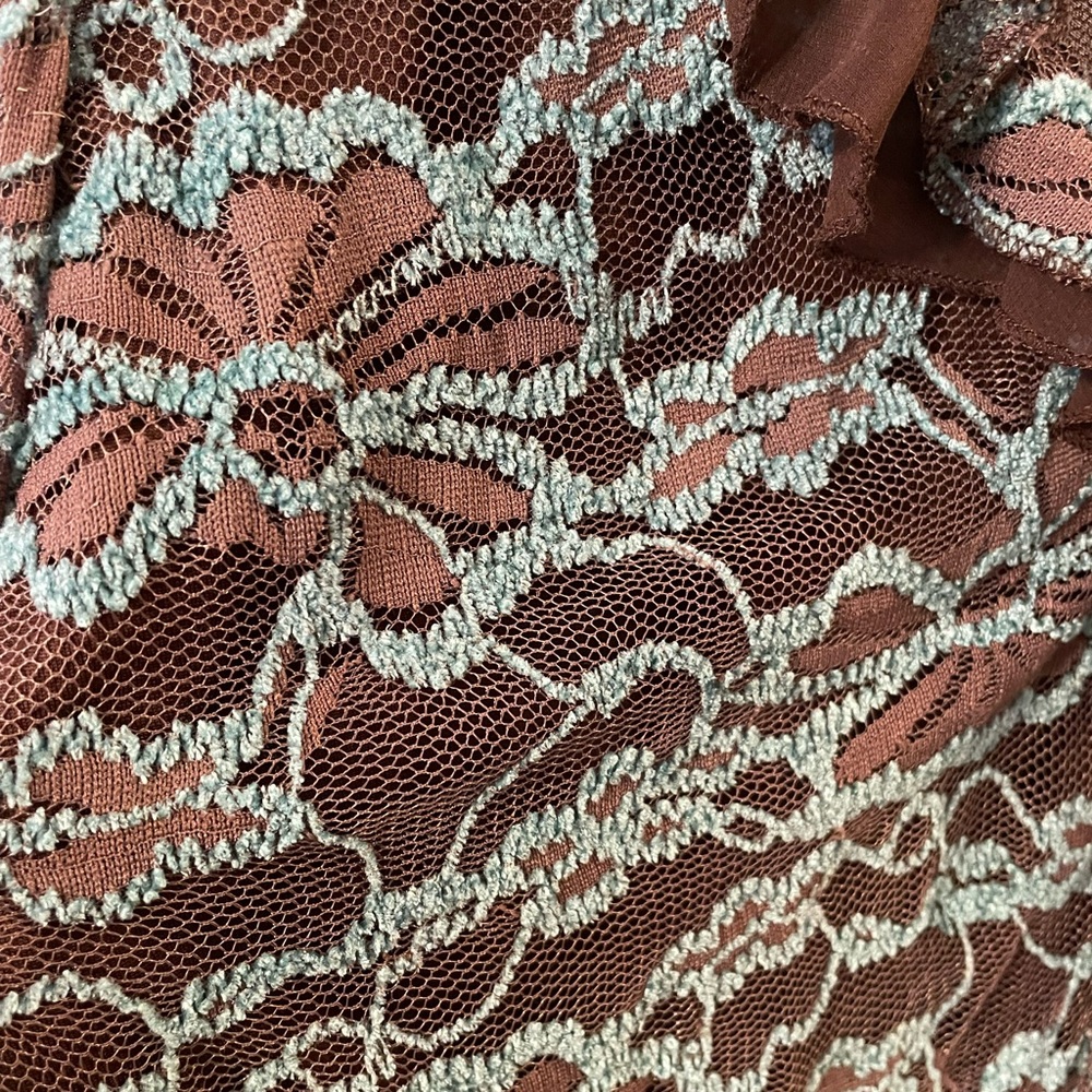 Young Essence Brown and Blue Lace Cardigan - Picture 4 of 12